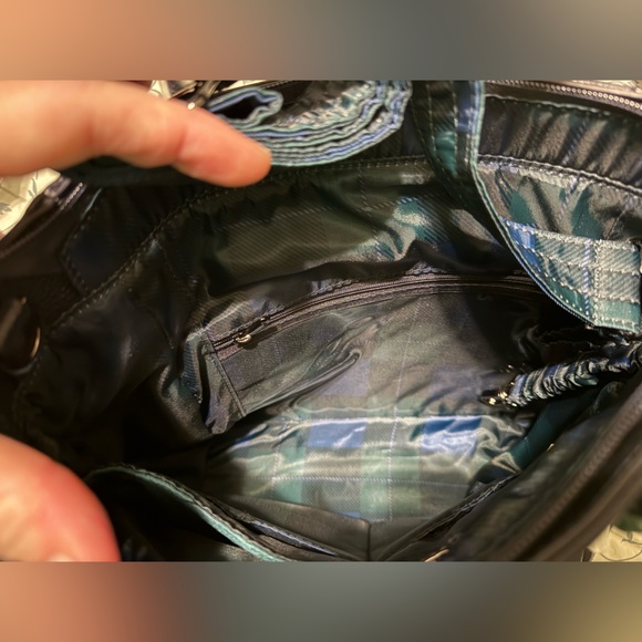 Lug Charter classic VL convertible tote bag in Navy with plaid lining - Picture 4 of 8